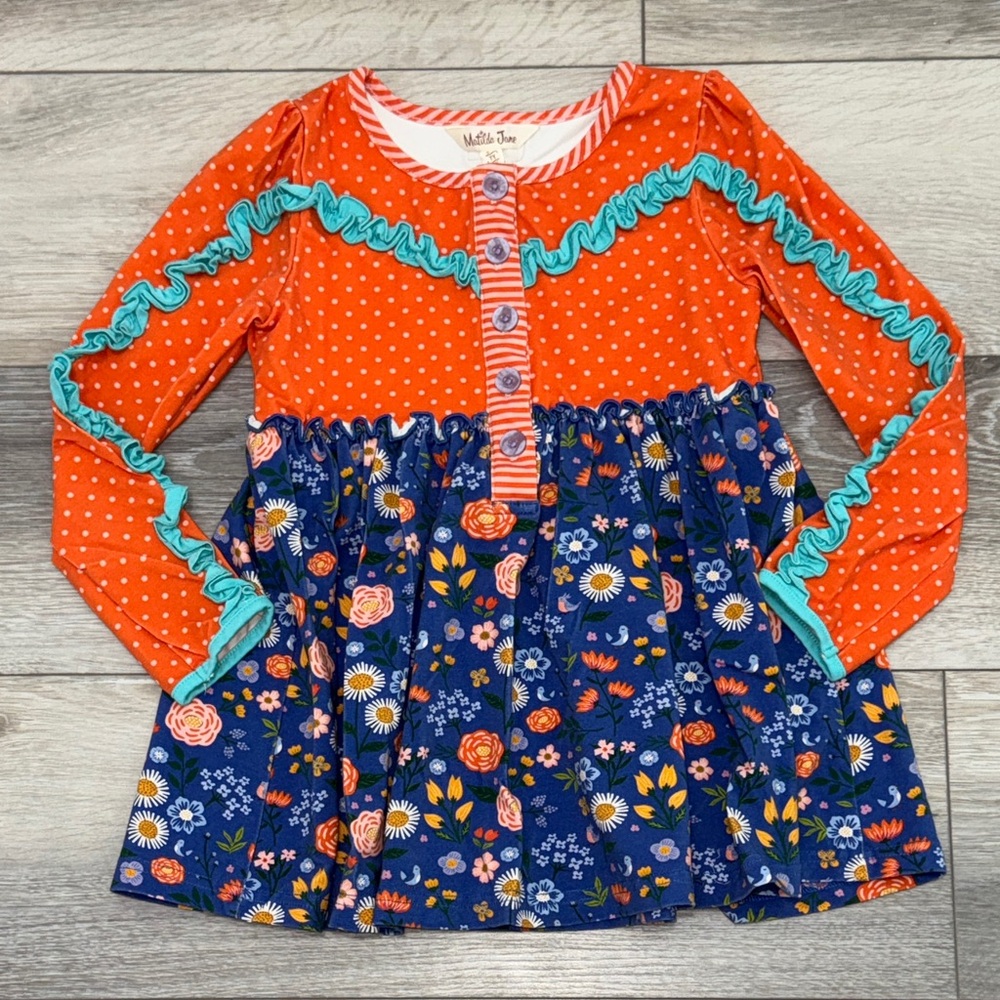 Matilda Jane Orange and Blue Floral Top